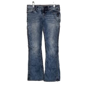 Silver Frances 18 Womens Whiskered Distressed Flare Leg Jeans Label Size 29x31